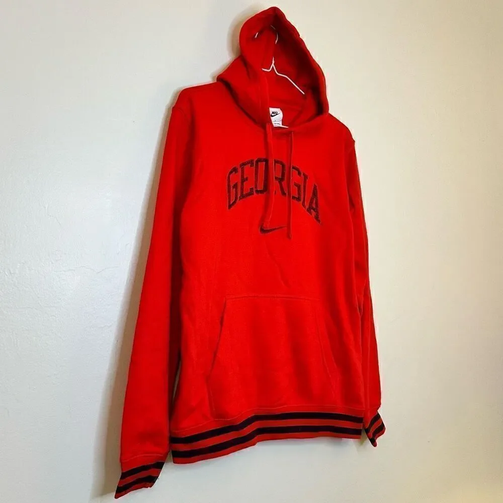 NWOT Nike Georgia Bulldogs Red Herren Fleece Hoodie Size Medium
